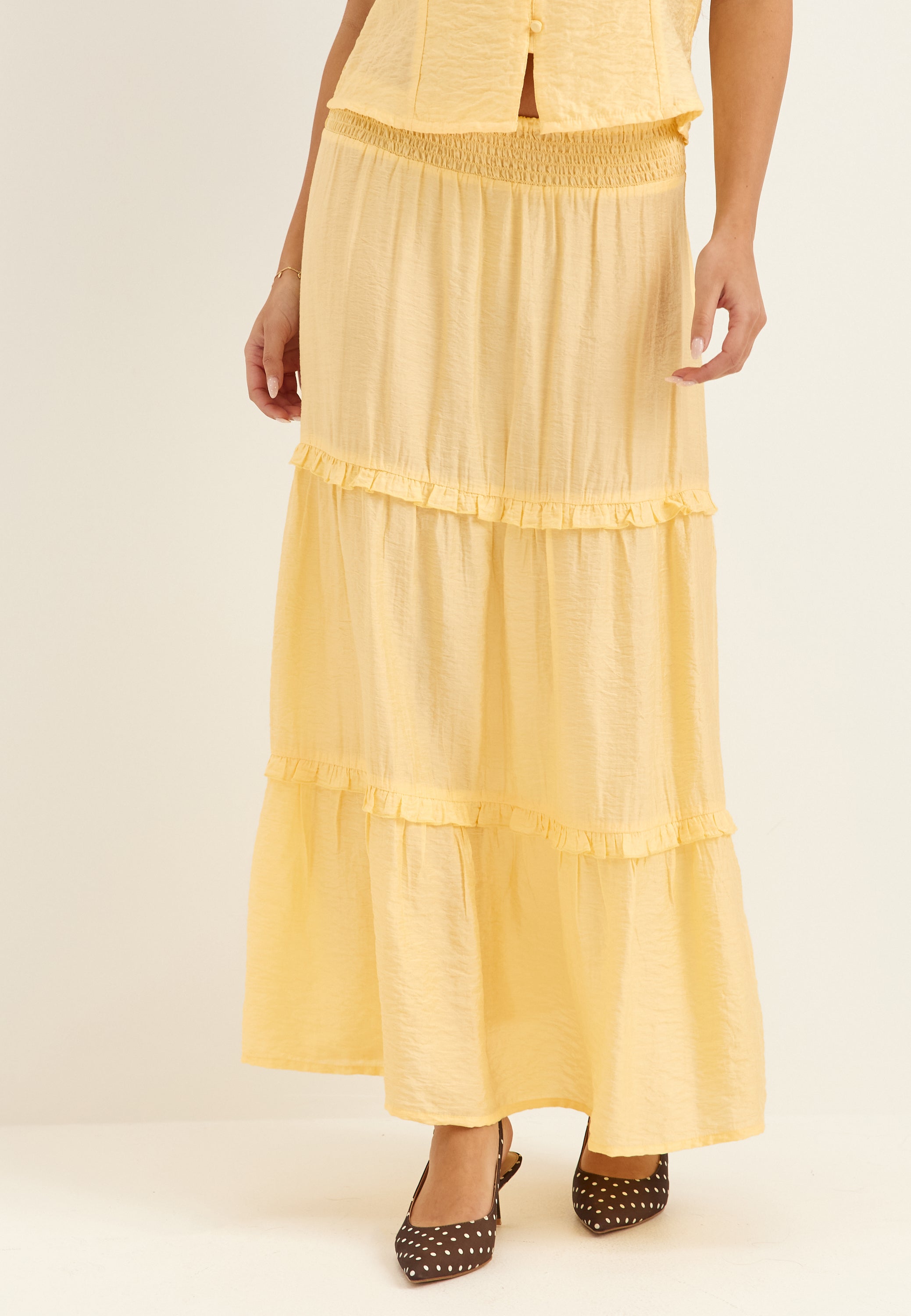 BUBBLEROOM Frill Maxi Skirt