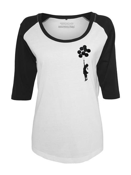 Merchcode Shirts 'Banksy Balloons'  sort / hvid