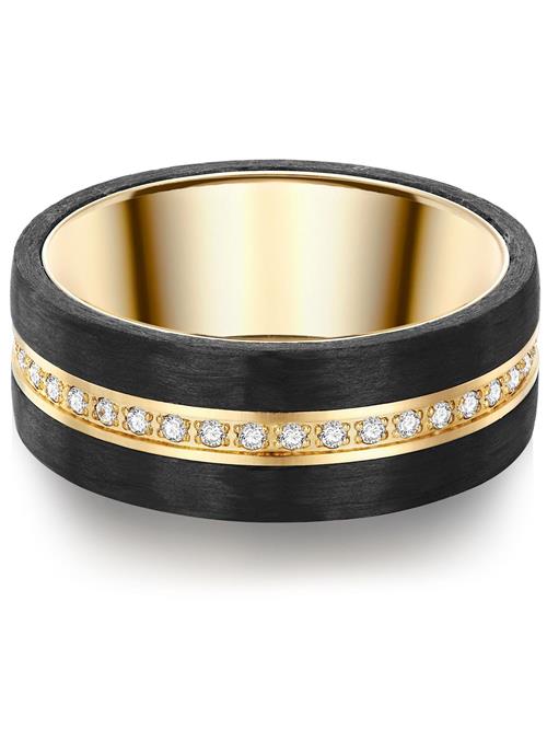 Trilani Ring  gylden gul / sort / transparent