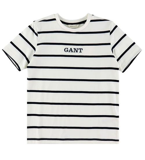 GANT T-shirt - Graphic Stripe - Hvid m. Striber