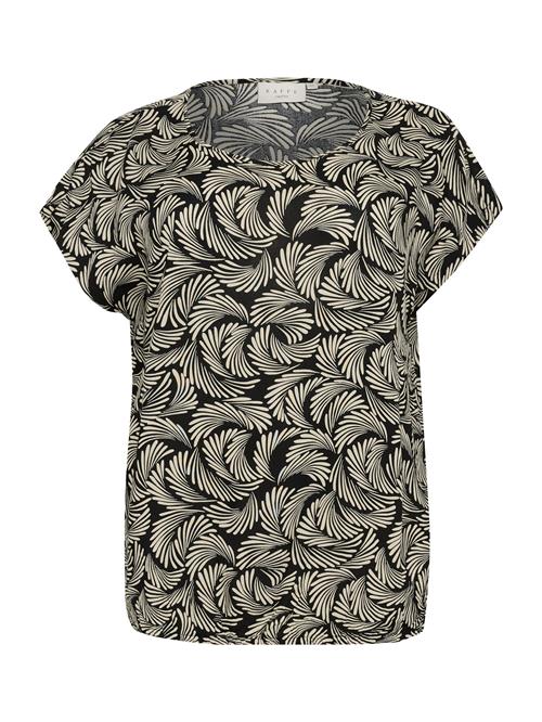 KAFFE CURVE Bluse 'KCSonna Stanley'  ecru / sort