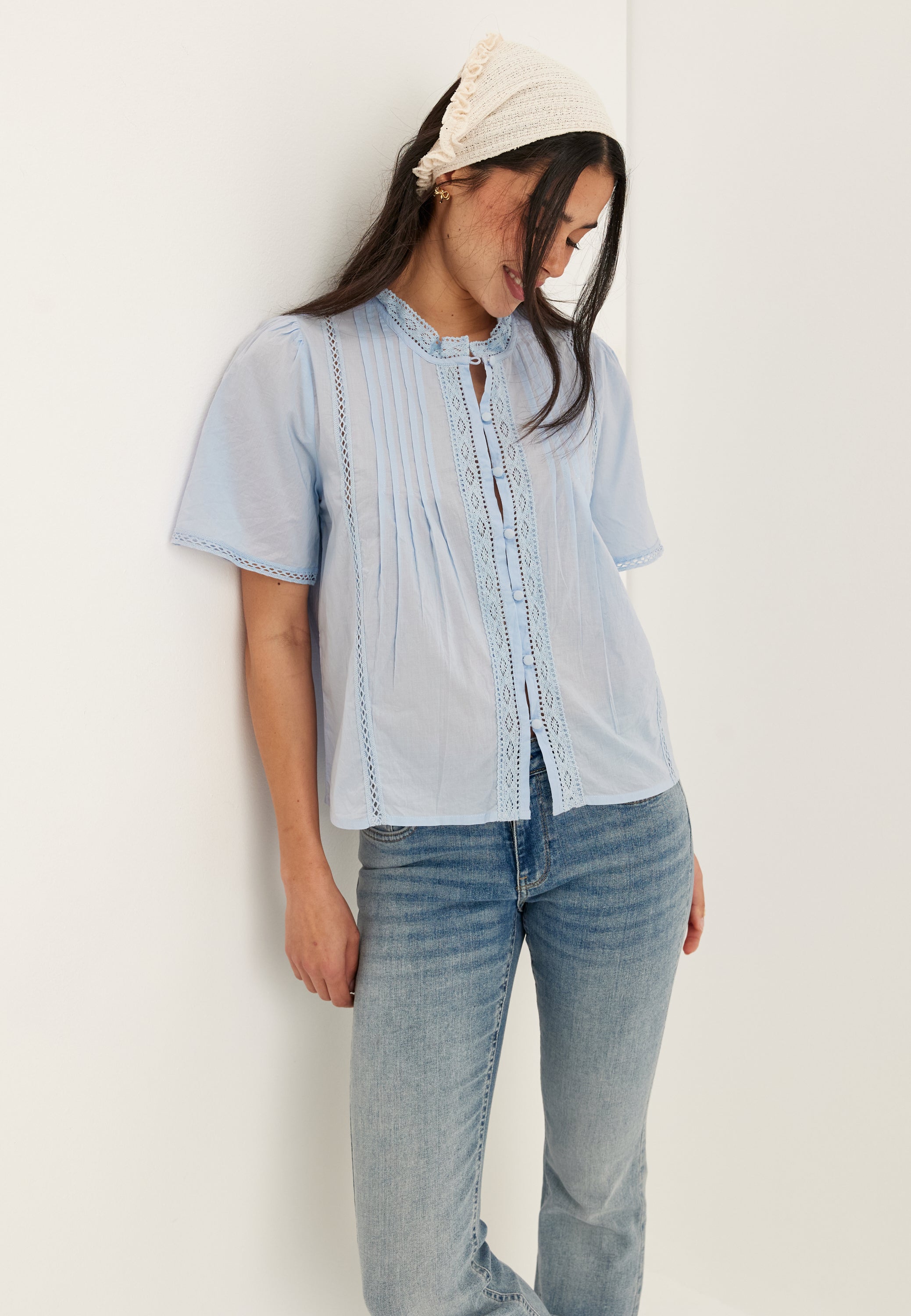 BUBBLEROOM Pleated Detail Blouse