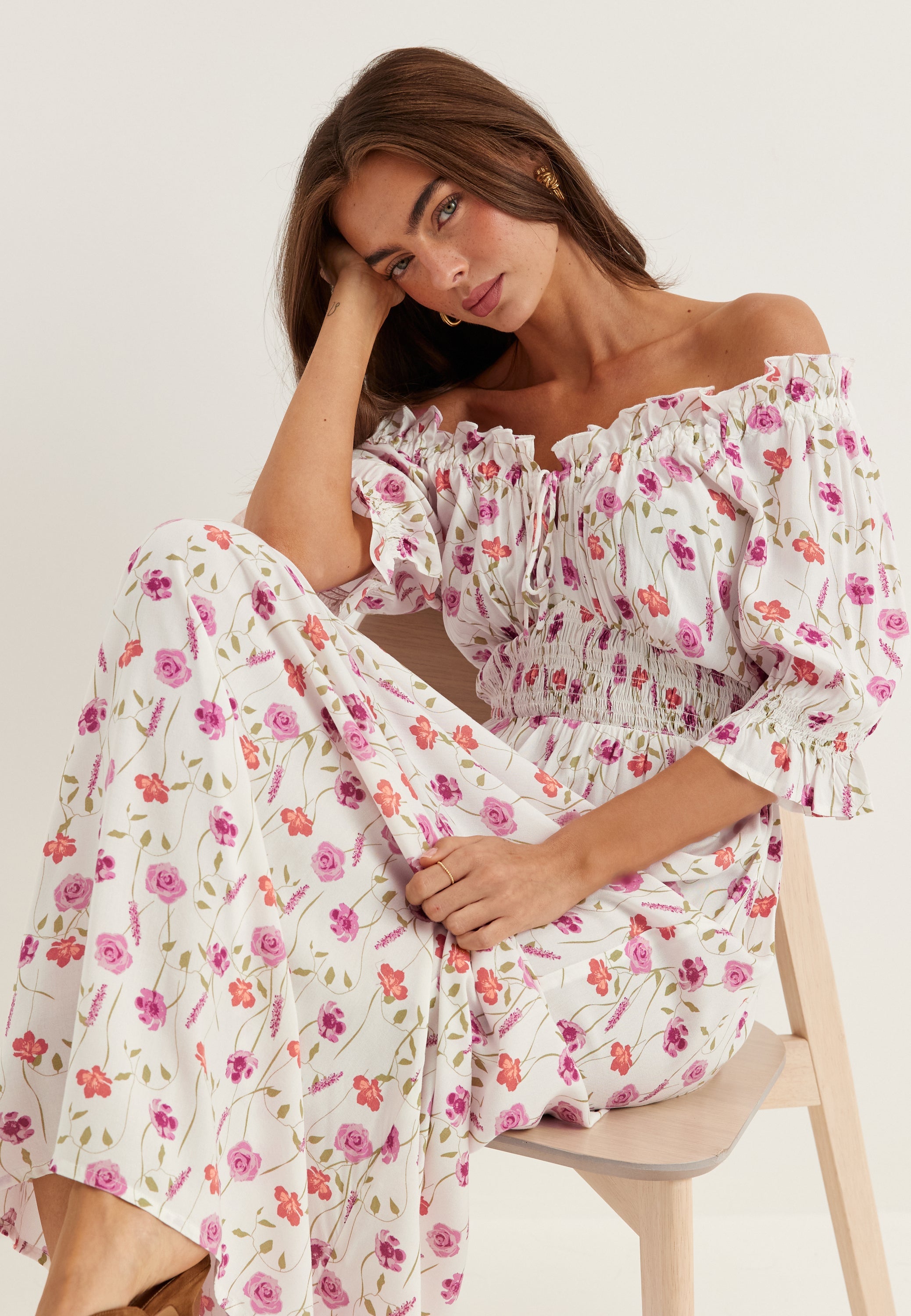 BUBBLEROOM Smock Maxi Dress