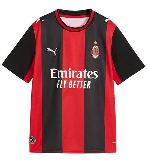 Puma Fodboldtrøje - AC Milan Home - Puma Black/For All Time Red