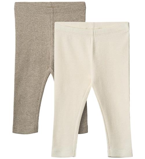 Se Wheat Leggings - Rib - 2-pak - Jules - Gravel Melange hos KidsWorld
