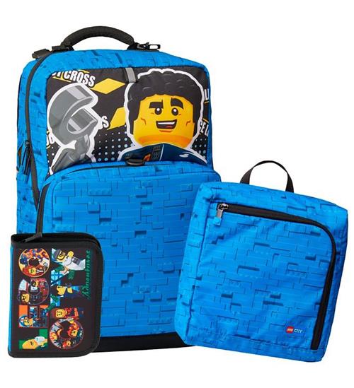 LEGOÂ® Skoletaske m. Gymnastikpose/Penalhus - City - Police Adven