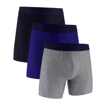 Under Armour 3P Performance Tech Solid 6in Boxers Sort/Blå polyester Medium Herre