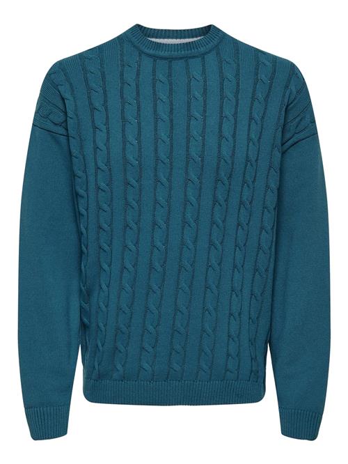 Only & Sons Pullover 'Lamard'  cyanblå