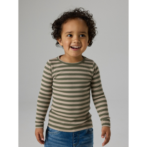 NAME IT Bluse Banio Dusty Olive Pure Cashmere