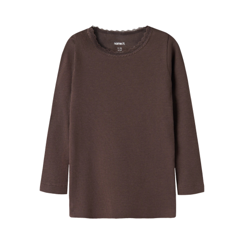 NAME IT Langærmet Bluse Kab French Roast