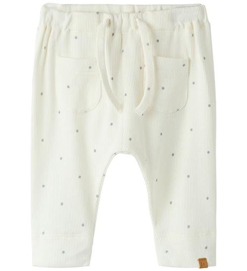 Lil Atelier Bukser - Rib - Loose - Noos - Coconut Milk/Sleet Dot