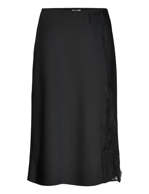 Calvin Klein | Matte Shine Satin Lace Trim Midi | L