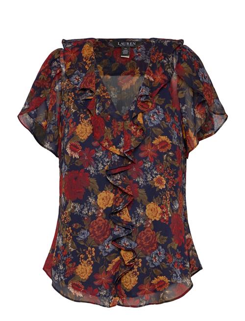 Lauren Ralph Lauren | Floral Ruffle-Trim Georgette Blouse | XL