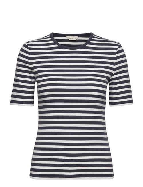 Gant | Slim Striped 1X1 Ribbed Ss T-Shirt | L