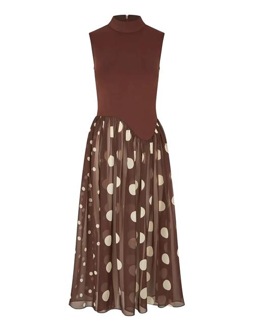 STINE GOYA | Jersey / Georgette Combo, Asymmetrical Draped Dress | M