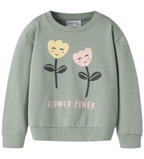 Name It Sweatshirt - NmfVasacha - Green Milieu/Flower Power