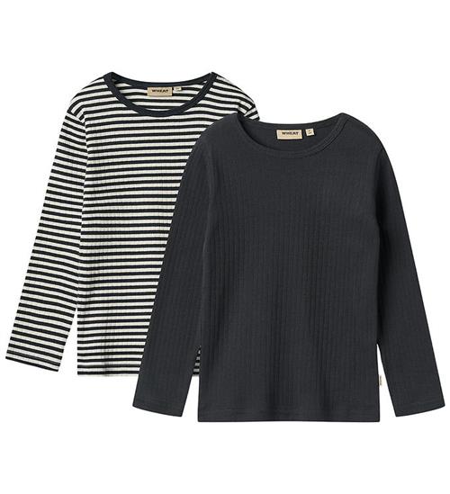 Wheat Bluser - Rib - Stig - 2-pak - Navy Rib Stripe