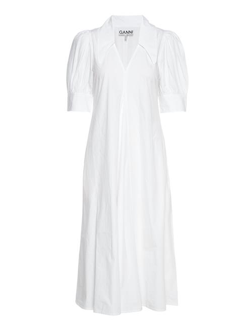 GANNI | Cotton Poplin V-Neck Maxi Dress | 42