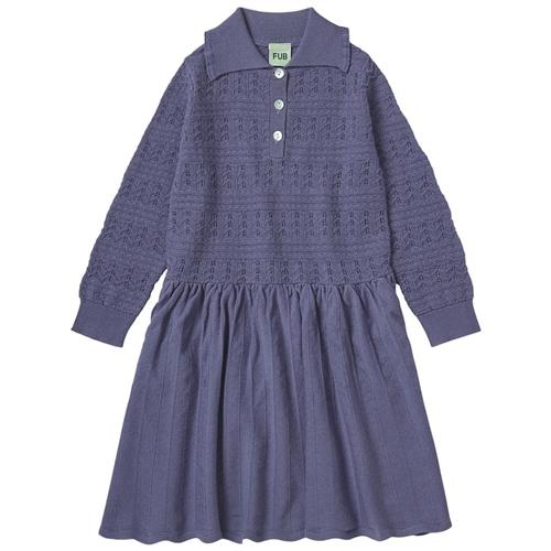 FUB Pointelle Kjole Dusty Violet 90 cm  Lilla  90 cm  Piger