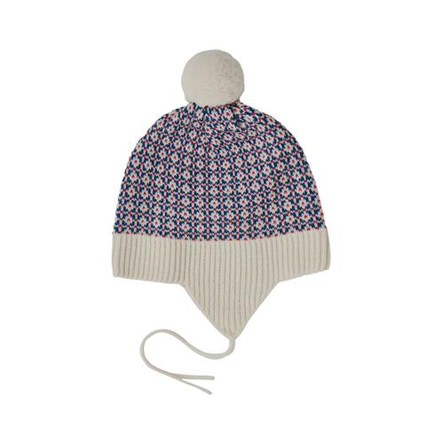 FUB Nordisk Babyhat Ecru/Pond Blue/Red 68/74 cm  Creme  68/74 cm  Drenge, Piger