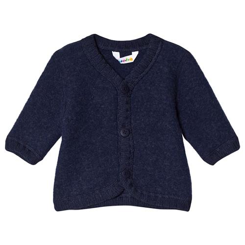 Joha Cardigan Marineblå melange Dark Blue-100 cm Uld Blå  100 cm  Drenge, Piger