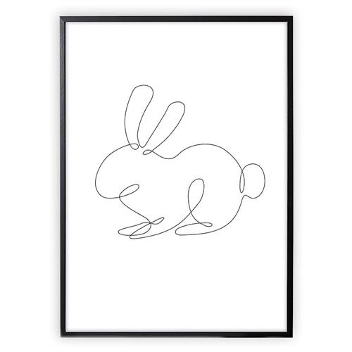 XO Posters Poster Rabbit Lines One Size  Sort  One Size  Drenge, Piger