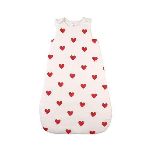 Petit Bateau Hjertemønstret Sovepose Cremefarvet 0-6 Months  Rød  0-6 måneder  Piger