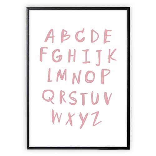 XO Posters Poster Alphabet Pink 30 x 40 cm  Lyserød  30 x 40 cm  Drenge, Piger
