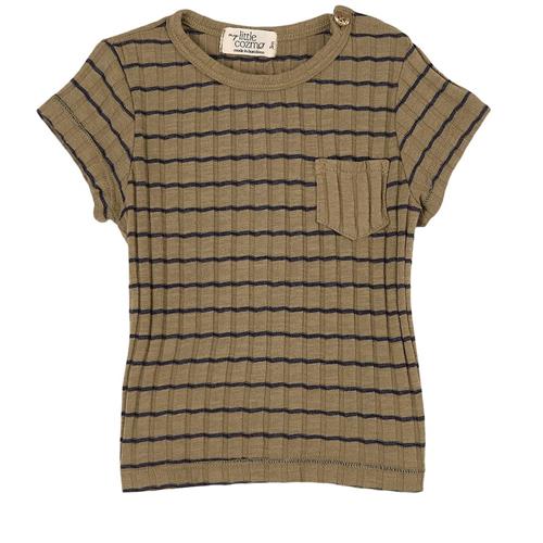My Little Cozmo Rib Stripe T-shirt Grøn 3 Months  Grøn  3 måneder  Drenge, Piger
