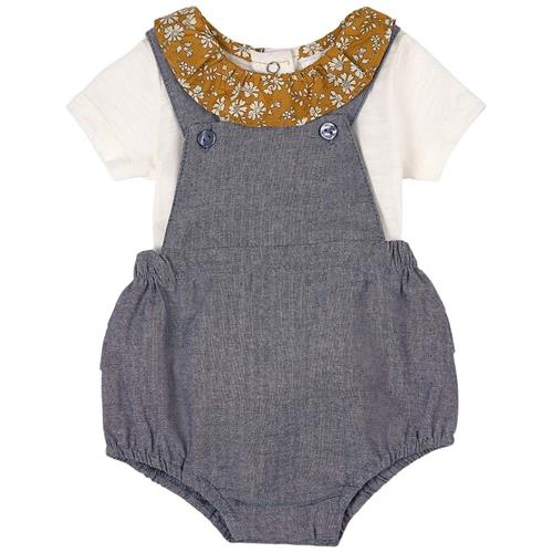 Absorba Romper Sæt Blue Chambray 1 months  Blå  1 måneder  Piger