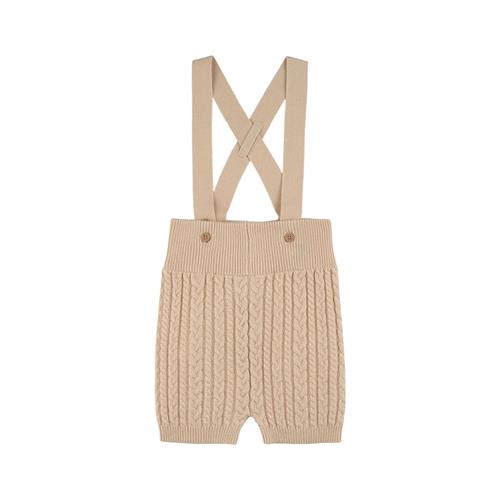 Buddy & Hope Mini Kabelstrikket Shorts Med Hofteholdere Off Whitet 62/68 cm  Creme Ensfarvet 62/68 cm  Drenge, Piger