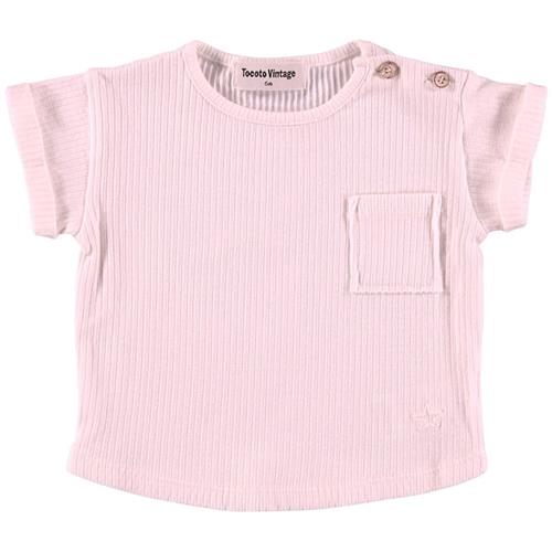 Tocoto Vintage Ribbet Baby T-shirt Lyserød 6 Months  Lyserød  6 måneder  Piger
