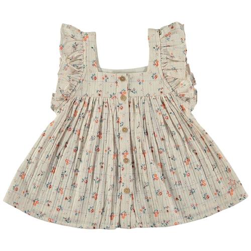 Tocoto Vintage Blomstret Bluse Til Baby Naturhvid 9 Months  Creme  9 måneder  Piger