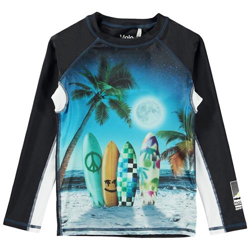 Molo Neptune UV-trøje Sunset Surfer 98/104 cm  Sort  98/104 cm  Drenge, Piger