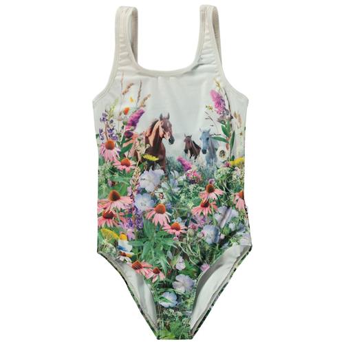 Molo Nika Badedragt Wild Horses 98 cm  Hvid  98 cm  Piger