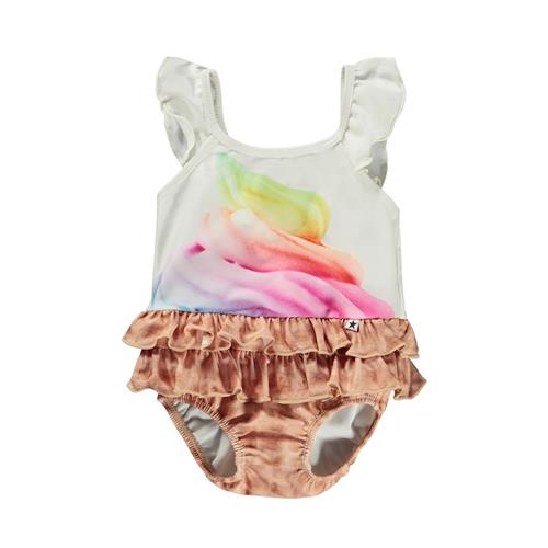 Molo Nalani Badedragt Rainbow Softice 98/104 cm  Creme  98/104 cm  Piger