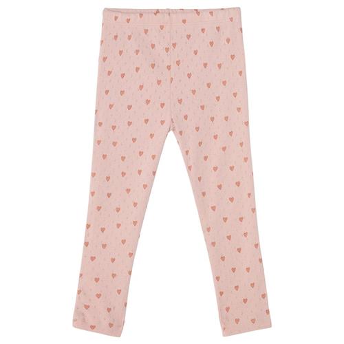 Buddy & Hope Kalle GOTS Hjertemønstrete Leggings Aprikos 50/56 cm  Lyserød  50/56 cm  Piger