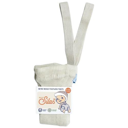 Silly Silas Wooly Fodsløse Strømpebukser Cremefarvet 3-4 Y  Creme  3-4 år  Drenge, Piger