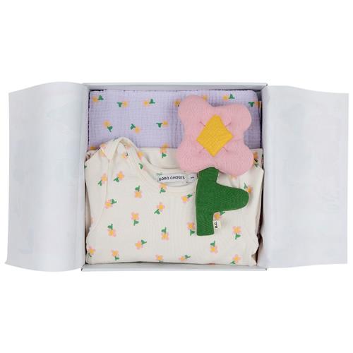 Bobo Choses Pansy Flower Gavesæt Lavendel 9 months  Creme  9 måneder  Piger