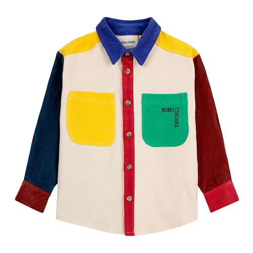 Bobo Choses Bobo Square Kontrastfarvet Manchesterskjorte Multifarvet 6-7 Y  Creme  6-7 år  Drenge, Piger