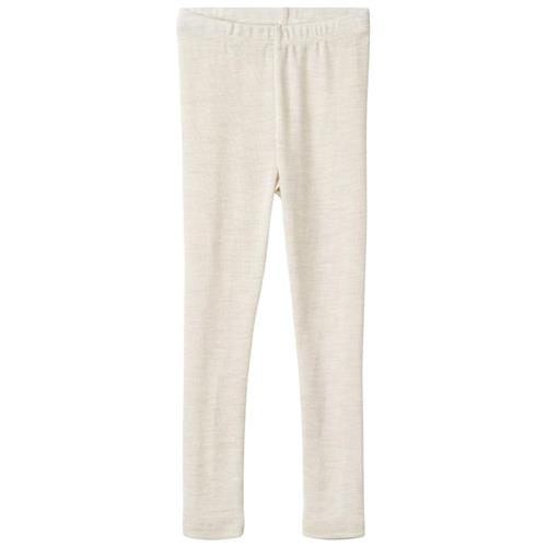 Wheat Agi Leggings I Uld Eggshell Melange  Cream 104cm  Creme  104 cm  Drenge, Piger