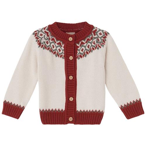 Buddy & Hope Kerstin Cardigan Med Julestrik Cremefarvet 74/80 cm  Creme  74/80 cm  Drenge, Piger