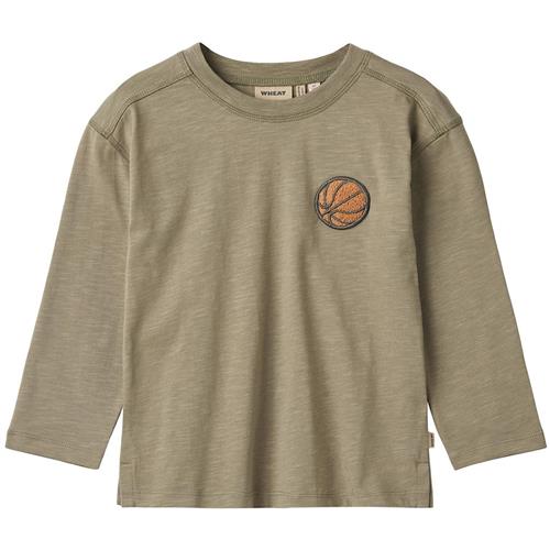 Wheat T-shirt L/S Barny Dry Sage 98 cm  Grøn  98 cm  Drenge