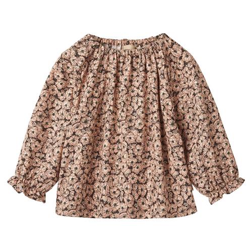 Wheat Nicoline Blomstret Bluse Til Baby Anemones in Plenty 80 cm  Blå  80 cm  Piger