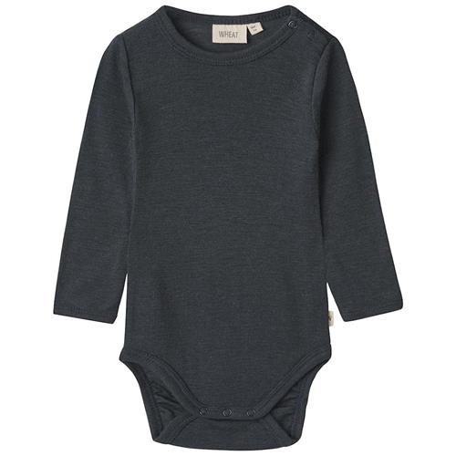 Wheat Langærmet uldbody Lucca Navy 62 cm  Marineblå  62 cm  Drenge, Piger