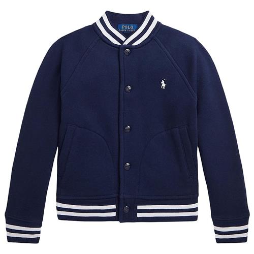Ralph Lauren Logo Bomberjakke Navyblå Fleece Baseball Jacket Refined Navy/C1730  Marineblå    Drenge