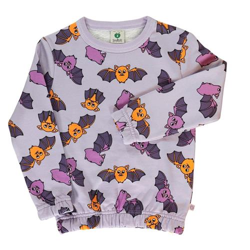 Småfolk Sweatshirt with bats  Orchid Petal 4-5 Y  Lilla  4-5 år  Piger