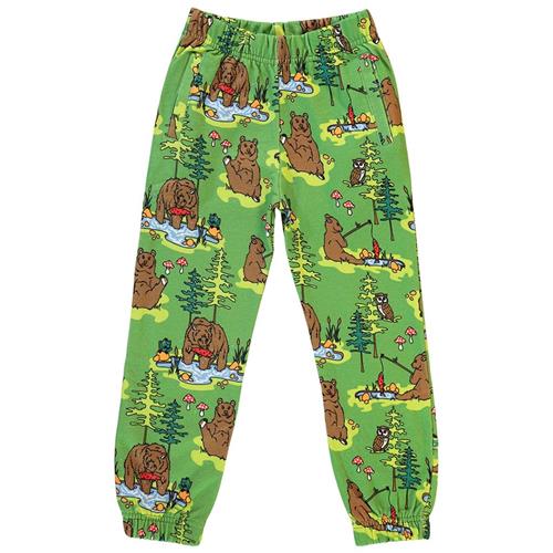 Småfolk Sweatpants with bears  Moss Green 3-4 Y  Grøn  3-4 år  Drenge