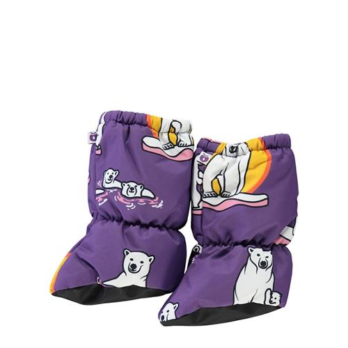 Småfolk Baby Tøffeler Polar Bears Purple Heart 0-6 months  Lilla  0-6 måneder  Piger