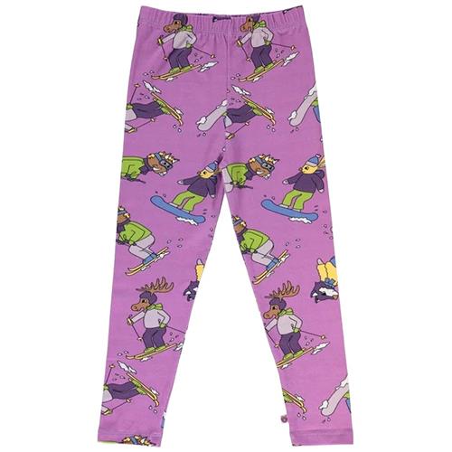 Småfolk Skiing Children Leggings Dusty Lavender 5-6 Y  Lilla  5-6 år  Piger
